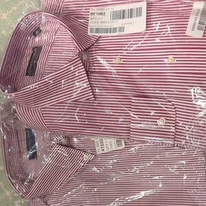 Kenneth Gordon 18.5-35 red striped shirt NWT Great holiday gift or present!